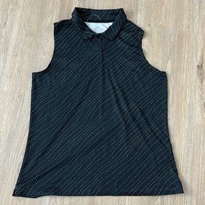 Nike Women’s Dri Fit Golf Polo/Tank Top- Size M. Black with White Dots.